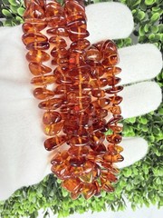 Vintage Genuine Baltic Amber Honey Cognac Hand Knotted Beaded Necklace 27”