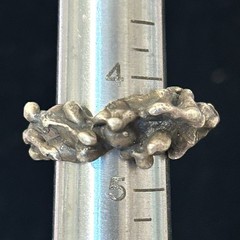 Vintage Brutalist Ring Sterling Silver Modernist Abstract Studio Artisan Sz 4.5