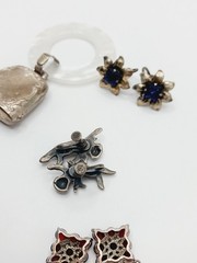 Lot Vintage Sterling Silver Jewelry for Repair cherub flower rattle webster 25g