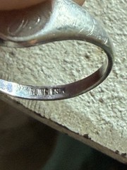 Vintage .925 Hallmarked Sterling Signet Ring Monogram “G” Size 3.75/4