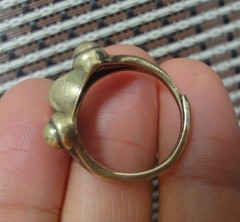 Vintage Style Brass Frog Toad Statue Adjustable Ring & Gift Box (US size 6-8)
