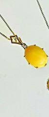 14K Gold Filled Genuine Baltic Amber Necklace Russian Butterscotch Egg Yolk 老琥珀