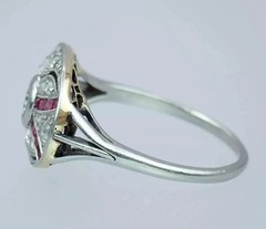 1.23Ct Art Deco Style Lab Created Diamond Wedding Anniversary 925 Silver Ring