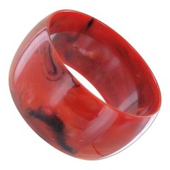 Made in Italy Red Black Wide Marbled Bangle Bracelet Ladies Standard Size