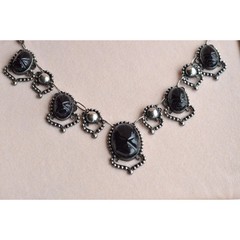 Vintage Mexican Sterling Silver Onyx Scarab Necklace – Signed JJG Co Mexico 925