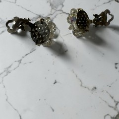 1950s Aurora Borealis Faceted Crystal Choker and Cluster Clip On Earrings Set
