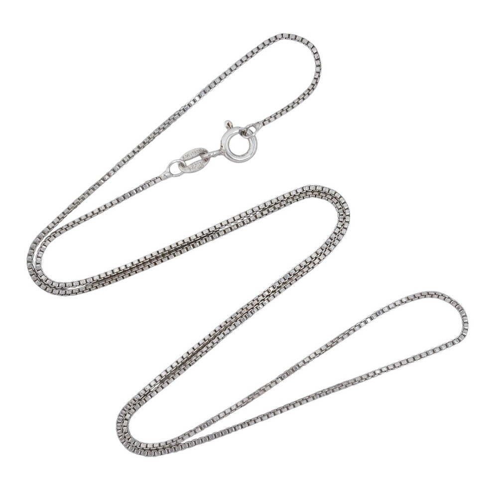 Vintage Italy Sterling Silver 925 Box Chain Necklace 18″