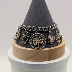 Vintage Charm Bracelet Lucky Charm Travel 7.25″