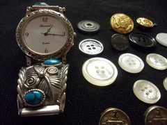 Estate Lot Grandma’s Lot Vintage Sterling, Vtg Coins, Buttons, Watch, & Bakelite