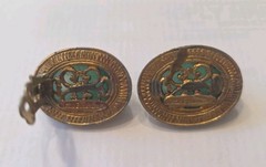 Nettie Rosenstein Clip On Earrings Faux Jade Cabochons 1 Missing The Clip on