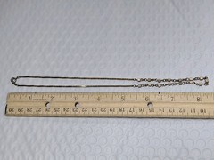 Brass Tone Metal Cubes Chain Choker 17 Inch Necklace Vintage