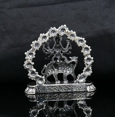 925 pure silver Goddess Gurga statue, figurine, puja article home temple art02