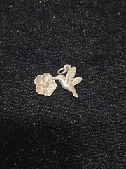 Retired James Avery hummingbird and flower sterling charm