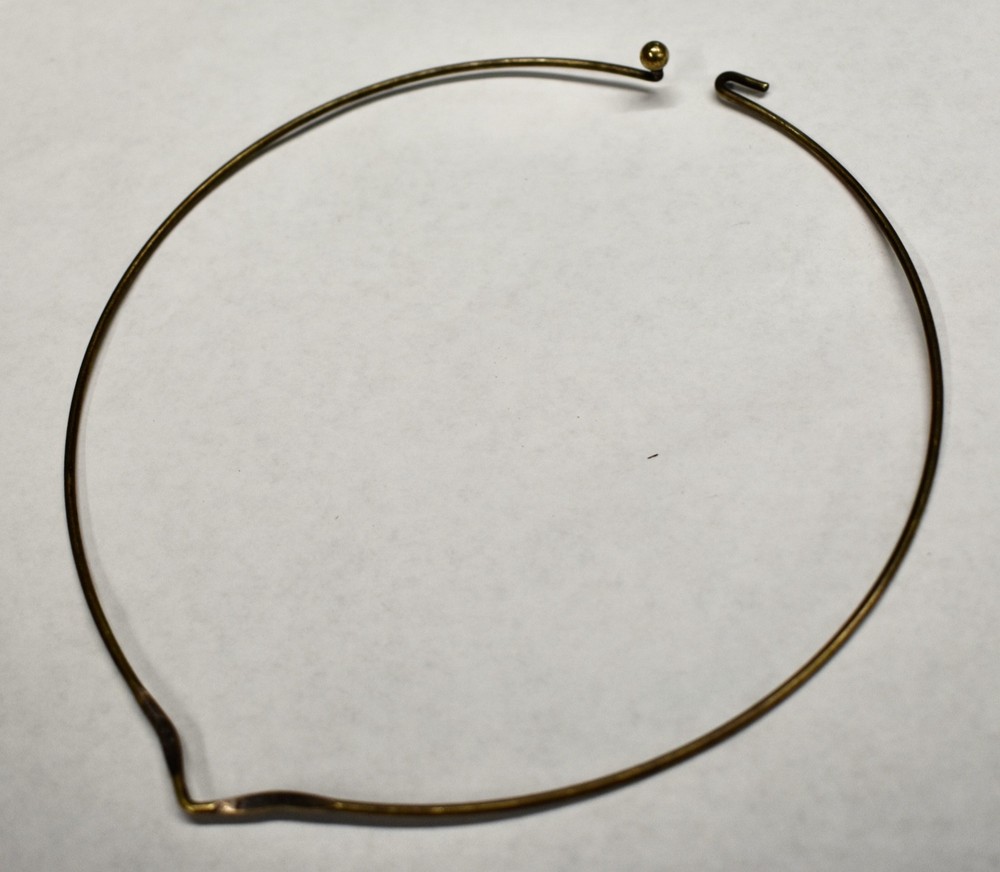 AWESOME METAL CHOKER NECK WIRE (14 gauge) brass ox plated… W HAMMERED V