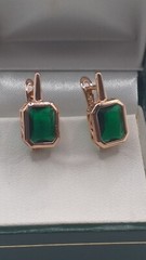 Vintage 1990″-s 14 Ct Rolled Gold Emerald Earrings-Hallmarked 585 RG.!!!