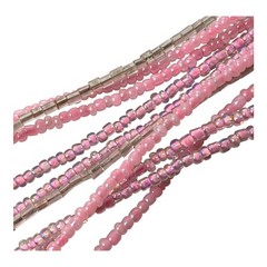 1980s VINTAGE JEWELRY Pink Moonstone Lucite Pendant Layer Bead Collar Necklace