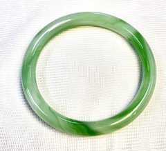 Vintage Green Jade Bangle Bracelet 70s Style Jadeite – Size 60 mm