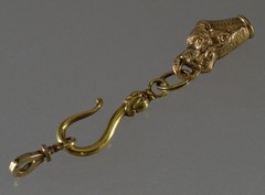 ANTIQUE GEORGIAN DOG SNAKE FIGURINE PENDANT FOB PINCHBECK C.1820