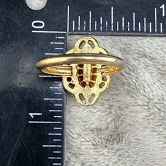 Vintage Avon Ring Serena Pink Gold Tone seed pearl Adjustable Size 7-8