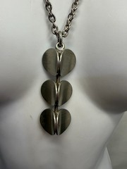 Vintage Necklace Modernist Dansk Denmark Unisex Brushed Silvertone 20 inches