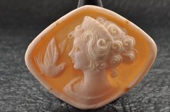 7items , vintage shell cameo White and brown color (Total 241.0ct) with case.