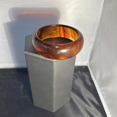 Vintage Bakelite Bangle Bracelet Amber Root Beer Swirl 7’