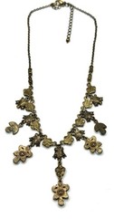 Vintage 60’s Crystal Blue, Green, Floral Dangle Adjustable Necklace – Fabulous!