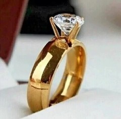 2 Ct Round Cut Lab Created Diamond Solitaire Wedding Ring 14k Yellow Gold Plated