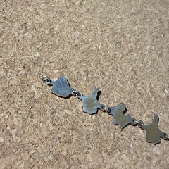Vintage 1950s Sterling Silver Peter Rabbit Storybook Animal Link Bracelet