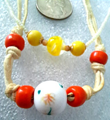 Vintage Art Glass Necklaces Pendant & Earrings Lot Various Materials Art Glass