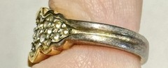 Vintage MCM 18K GEA Yellow Gold-Plated Rhinestone American Ring