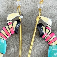 Vintage Lunch at The Ritz Woman Golfer Earrings Pierced Enamel