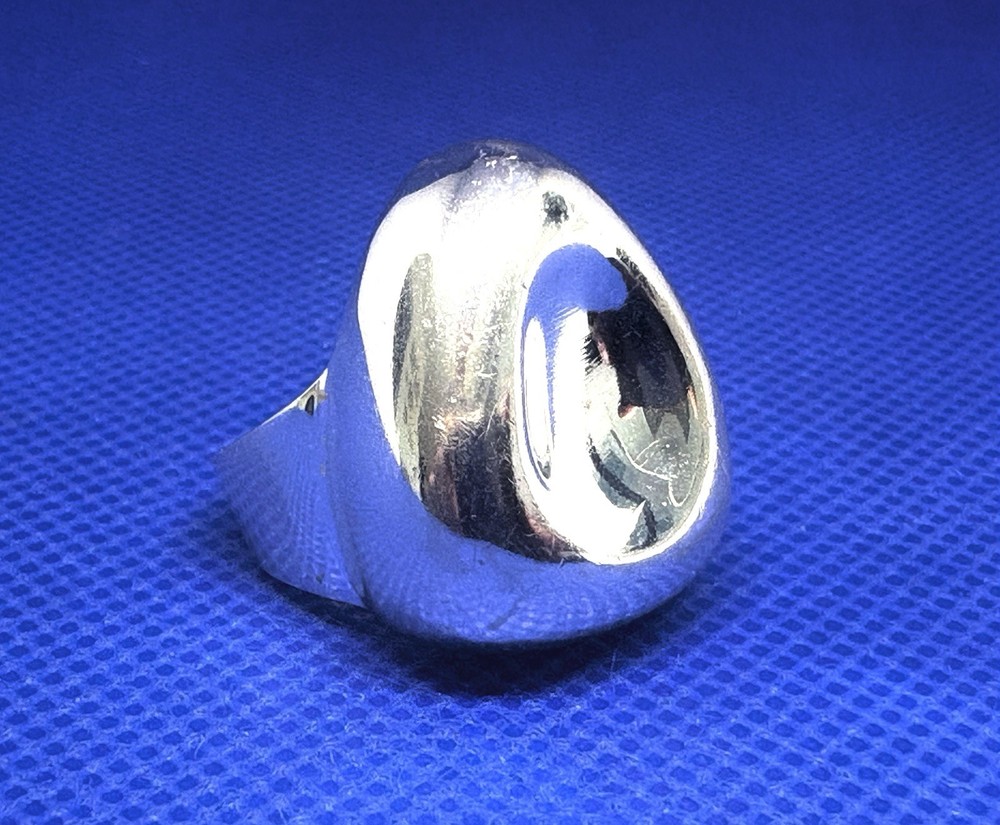 X08 Sculpture Modernist 8.93 g 1980s Vintage 925 Sterling Silver Ring Size 7.75
