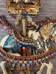 Lunch At The Ritz (LATR) Vintage Carousel Horse Set Brooch/Pendant Earrings