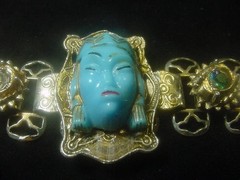 Jinn wishing genie blue Tara good luck talisman lucky charm bracelet Asian c1960