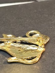 Vintage Brooch Gold Silver Tone Cat Kitten Siamese Mother Baby Pin Feline Love