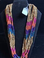 New vintage Mulitistrand Necklace Multicolor Strand Hook Clasp N.A. Style