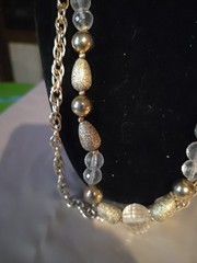 VTG CORO Gold Tone Chunky Chain Statement Faux Multi Stones Fashion Necklace 22”
