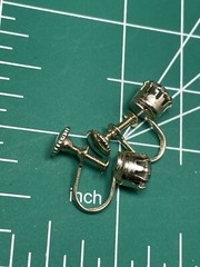Vintage AB Crystal Rhinestone Gold Tone Screw Back Earrings