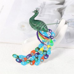 Rhinestone Peacock Brooches Scarf Pins Animal Brooch for Women Luxury Jewelry