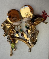 Lunch At The Ritz HAPPY THANKSGIVING Clip On Earrings Rare Find!