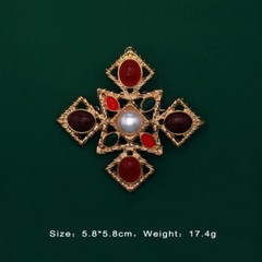 Women Noble Vintage Enamel Flower Brooch Unisex Antique Jewelry Accessories Gift