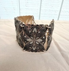 Vintage Aluminum Bracelet With 4 Panels: Made In West Germany