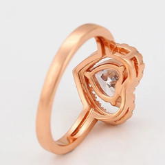 0.50CT Heart Cut White Moissanite Heart Design Women Halo Ring 10K Rose Gold FN