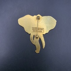 William Spear Elephant Brooch Pin Purple Enamel 1989 1980s Vintage