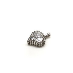 925 Sterling Silver Sparkling Clear CZ Cubic Zirconia Small Heart Love Pendant
