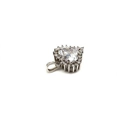925 Sterling Silver Sparkling Clear CZ Cubic Zirconia Small Heart Love Pendant