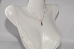 Antique Circa 1900s 18k Gold Top Silver Natural Rose Cut Diamond Necklace