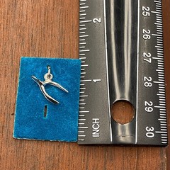 Vintage 925 Sterling Silver Wishbone Good Luck Pendant Bracelet Charm