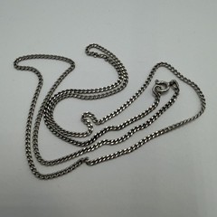 Vintage 925 Sterling Silver Necklace Unisex Jewelry Curb Chain 57 cm